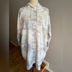 NWT Old Navy Gray/White Tie-Dye Dynamic Fleece Hoodie Dress - Size 3X Plus